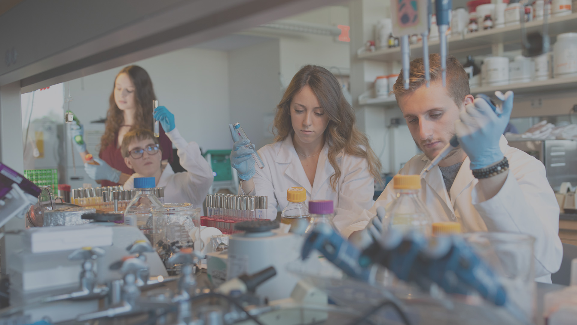 Science students working in the lab